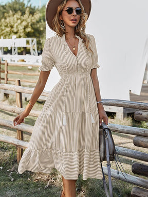 Vestido Midi Listrado Penélope